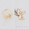 MULTI CZ CROSS 316L SURGICAL STEEL NOSE HOOP NOSE RING